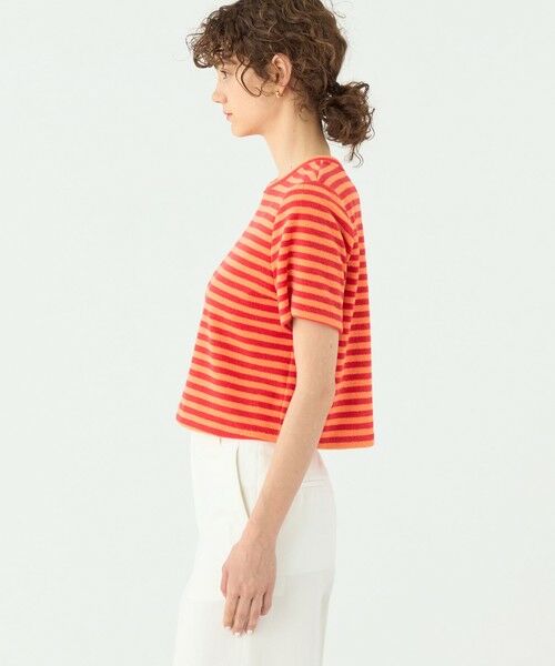 TOMORROWLAND / トゥモローランド カットソー | パイルボーダー ハーフスリーブプルオーバー | 詳細3