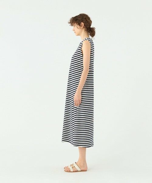 TOMORROWLAND / トゥモローランド ミニ丈・ひざ丈ワンピース | パイルボーダー スリーブレスワンピース | 詳細2
