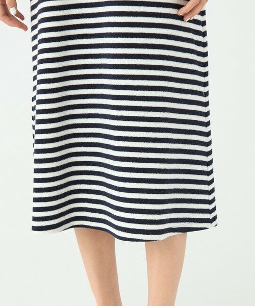 TOMORROWLAND / トゥモローランド ミニ丈・ひざ丈ワンピース | パイルボーダー スリーブレスワンピース | 詳細6