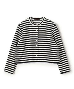 TOMORROWLAND / トゥモローランド カーディガン・ボレロ | パイルボーダー クルーネックカーディガン