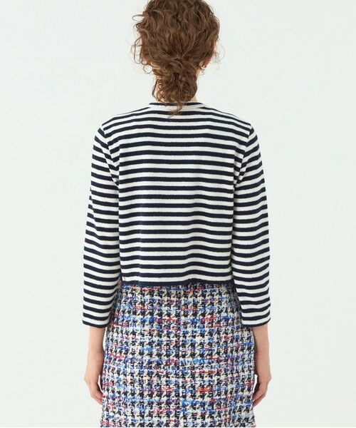 TOMORROWLAND / トゥモローランド カーディガン・ボレロ | パイルボーダー クルーネックカーディガン | 詳細5