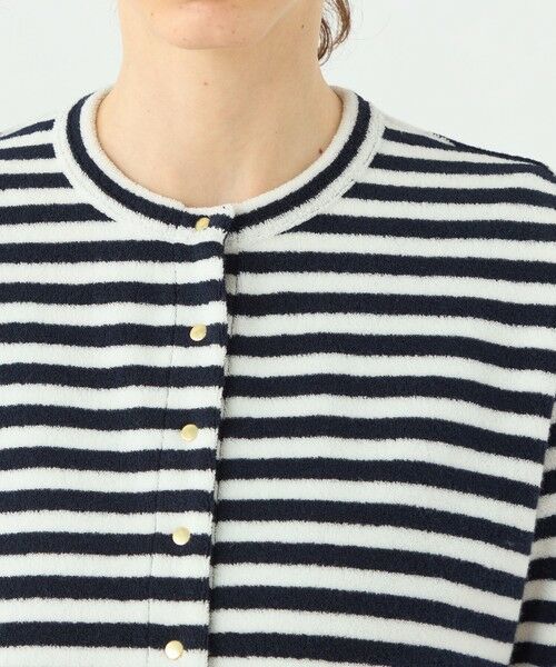 TOMORROWLAND / トゥモローランド カーディガン・ボレロ | パイルボーダー クルーネックカーディガン | 詳細6