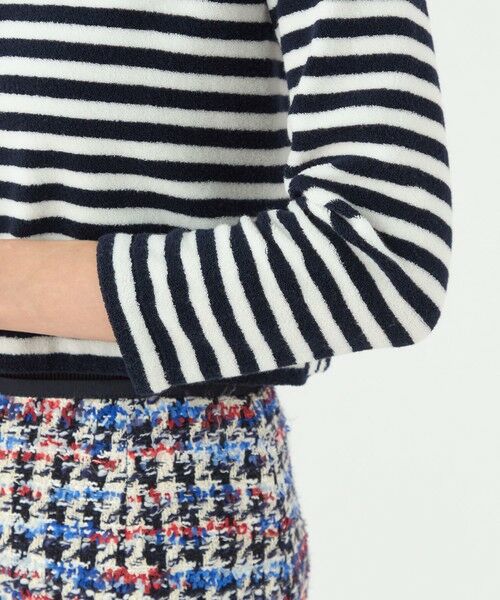 TOMORROWLAND / トゥモローランド カーディガン・ボレロ | パイルボーダー クルーネックカーディガン | 詳細7