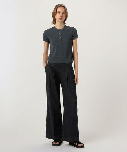 TOMORROWLAND / トゥモローランド Tシャツ | コットンリネンワッフル ヘンリーネックプルオーバー WCLW3146 | 詳細1