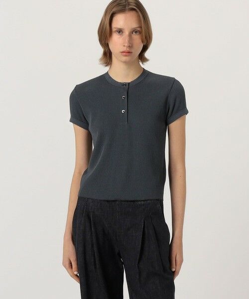 TOMORROWLAND / トゥモローランド Tシャツ | コットンリネンワッフル ヘンリーネックプルオーバー WCLW3146 | 詳細2