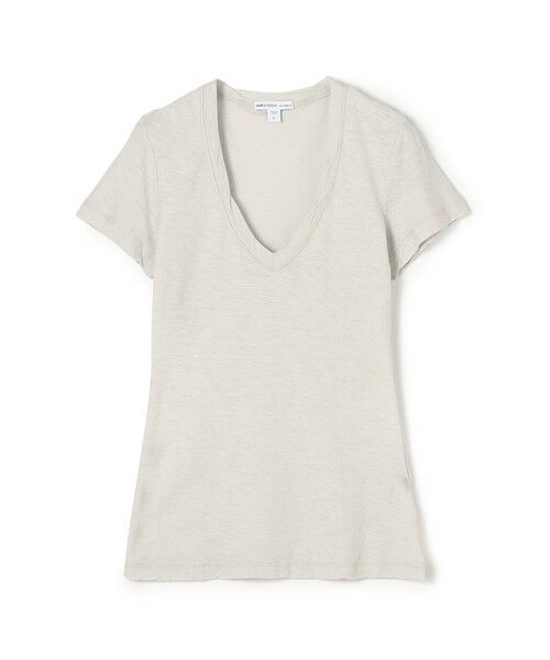 TOMORROWLAND / トゥモローランド Tシャツ | スラブジャージー VネックTシャツ WUA3037(15 ライトグレー)