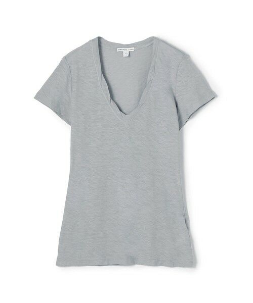 TOMORROWLAND / トゥモローランド Tシャツ | スラブジャージー VネックTシャツ WUA3037(17 グレー)