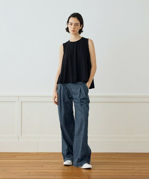 TOMORROWLAND / トゥモローランド デニムパンツ | コットンデニム タックワイドパンツ WCID1090 | 詳細1