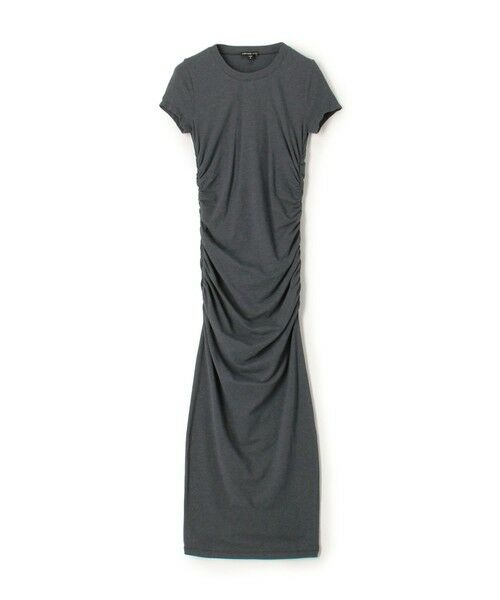 TOMORROWLAND / トゥモローランド ロング・マキシ丈ワンピース | コットンポリエステル サイドシャーリングワンピース WMTP6973(18 チャコールグレー)