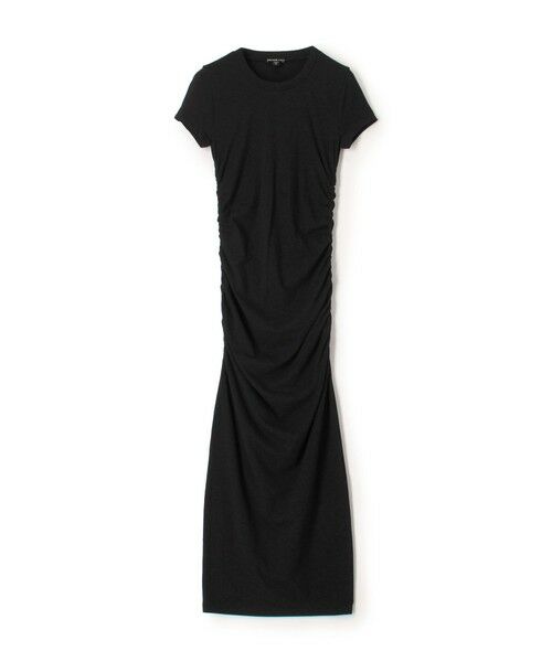 TOMORROWLAND / トゥモローランド ロング・マキシ丈ワンピース | コットンポリエステル サイドシャーリングワンピース WMTP6973(19 ブラック)