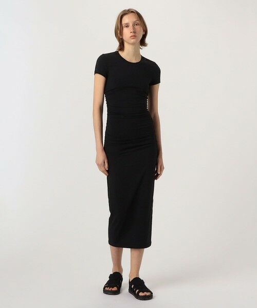 TOMORROWLAND / トゥモローランド ロング・マキシ丈ワンピース | コットンポリエステル サイドシャーリングワンピース WMTP6973 | 詳細1