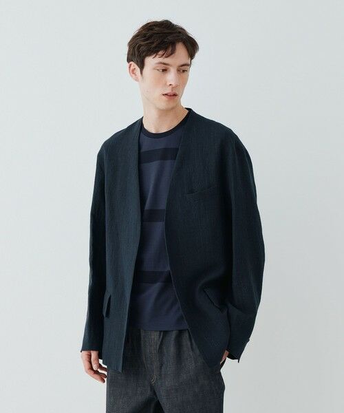 TOMORROWLAND / トゥモローランド ノーカラージャケット | マリンカナパ カラーレスジャケット | 詳細2