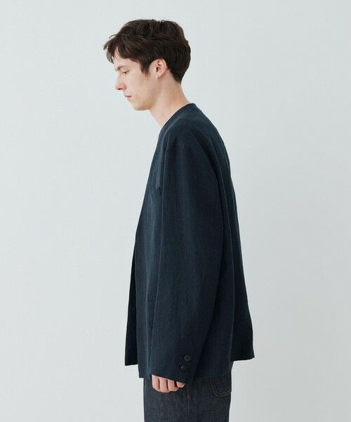 TOMORROWLAND / トゥモローランド ノーカラージャケット | マリンカナパ カラーレスジャケット | 詳細3