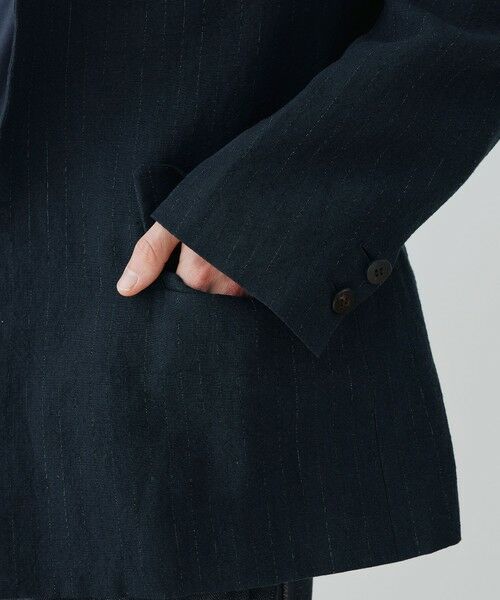 TOMORROWLAND / トゥモローランド ノーカラージャケット | マリンカナパ カラーレスジャケット | 詳細8