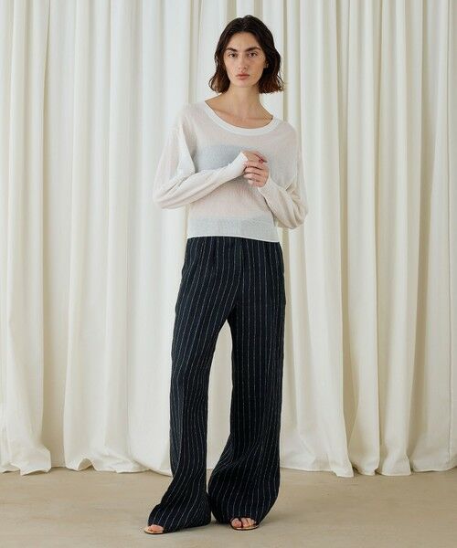 TOMORROWLAND / トゥモローランド ニット・セーター | コットンストレッチエアリーニット ラウンドネックプルオーバー | 詳細1