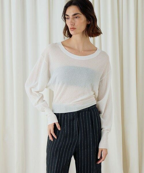 TOMORROWLAND / トゥモローランド ニット・セーター | コットンストレッチエアリーニット ラウンドネックプルオーバー | 詳細2