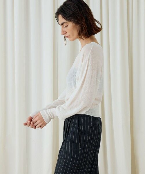 TOMORROWLAND / トゥモローランド ニット・セーター | コットンストレッチエアリーニット ラウンドネックプルオーバー | 詳細3