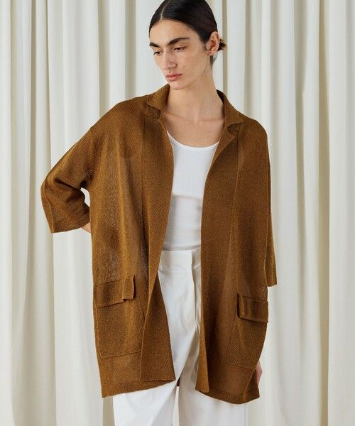 TOMORROWLAND / トゥモローランド カーディガン・ボレロ | コットンシルクペーパーツイスト ラペルカラーカーディガン | 詳細2