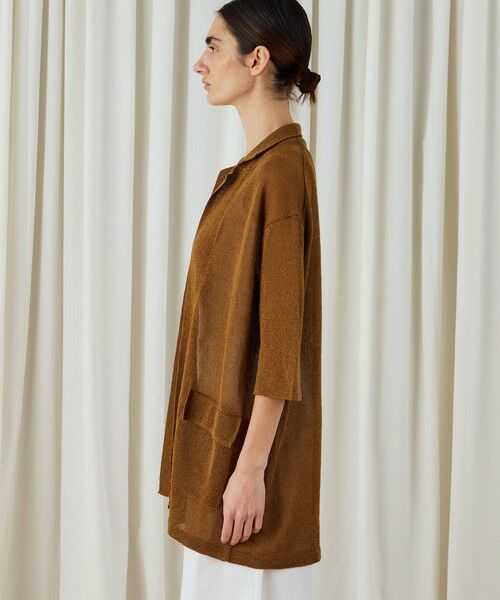 セール】 コットンシルクペーパーツイスト ラペルカラー