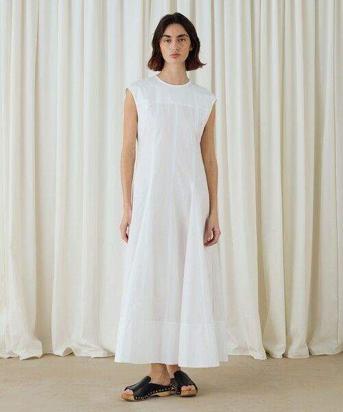 TOMORROWLAND / トゥモローランド ロング・マキシ丈ワンピース | コットンタイプライター フレアマキシワンピース | 詳細1