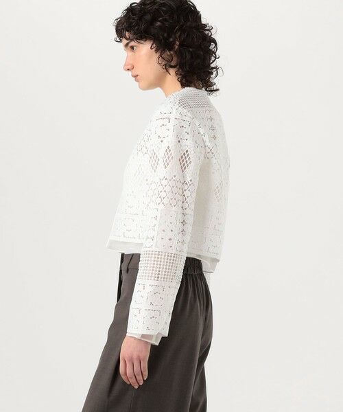 TOMORROWLAND / トゥモローランド テーラードジャケット | パッチワークレース ノーカラーブルゾン | 詳細3