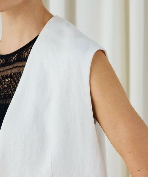 TOMORROWLAND / トゥモローランド ベスト | ファブリックコンビ Vカラージレ | 詳細7