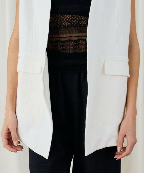 TOMORROWLAND / トゥモローランド ベスト | ファブリックコンビ Vカラージレ | 詳細9