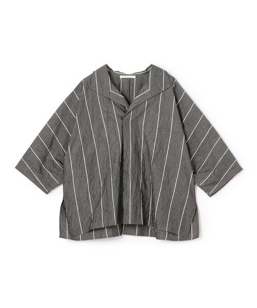 TOMORROWLAND/トゥモローランド ワッシャーブロード ワイドシャツ 18 ブラック系 F TOMORROWLAND/トゥモローランド ワッシャーブロード ワイドシャツ 18 ブラック系 F