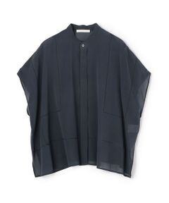 TOMORROWLAND / トゥモローランド シャツ・ブラウス | ライトシルクストレッチ スタンドネックボックスシャツ