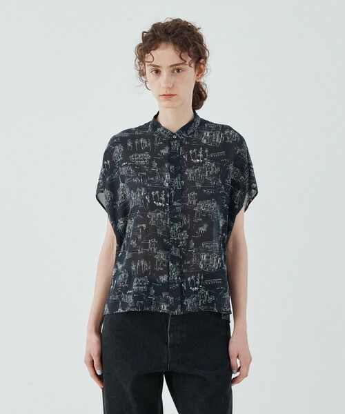 TOMORROWLAND / トゥモローランド シャツ・ブラウス | LandScapeシルクストレッチ スタンドネックボックスシャツ | 詳細10