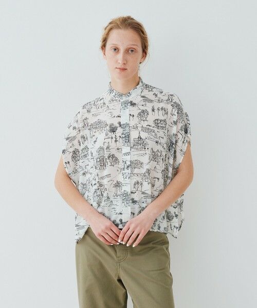 TOMORROWLAND / トゥモローランド シャツ・ブラウス | LandScapeシルクストレッチ スタンドネックボックスシャツ | 詳細2