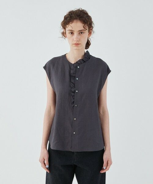TOMORROWLAND / トゥモローランド シャツ・ブラウス | リネンポプリン カットオフフリルブラウス | 詳細2
