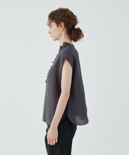 TOMORROWLAND / トゥモローランド シャツ・ブラウス | リネンポプリン カットオフフリルブラウス | 詳細3