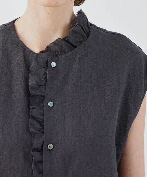 TOMORROWLAND / トゥモローランド シャツ・ブラウス | リネンポプリン カットオフフリルブラウス | 詳細5