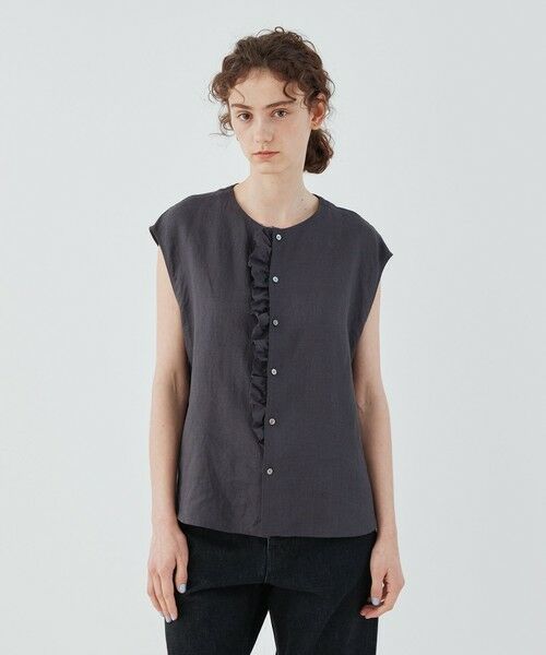 TOMORROWLAND / トゥモローランド シャツ・ブラウス | リネンポプリン カットオフフリルブラウス | 詳細8