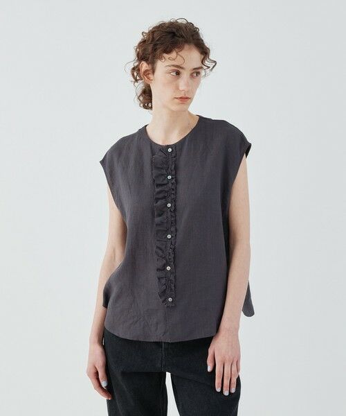 TOMORROWLAND / トゥモローランド シャツ・ブラウス | リネンポプリン カットオフフリルブラウス | 詳細9