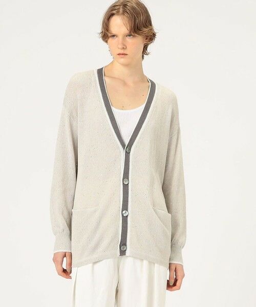 TOMORROWLAND / トゥモローランド カーディガン・ボレロ | リネンコットンスパンコール Vネックカーディガン | 詳細2