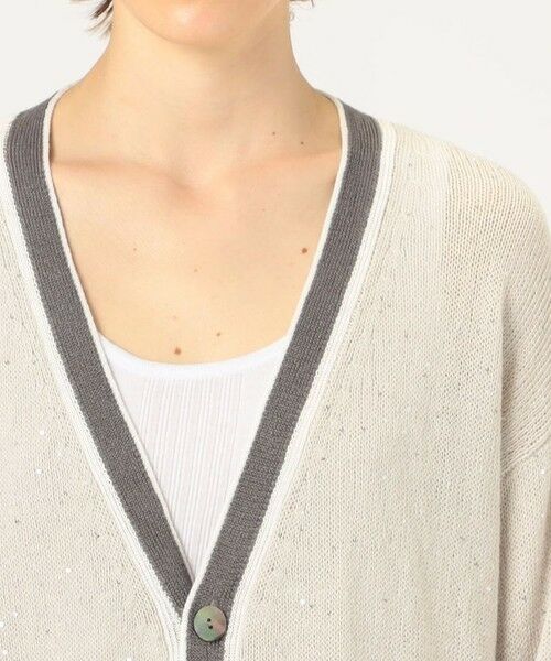 TOMORROWLAND / トゥモローランド カーディガン・ボレロ | リネンコットンスパンコール Vネックカーディガン | 詳細5