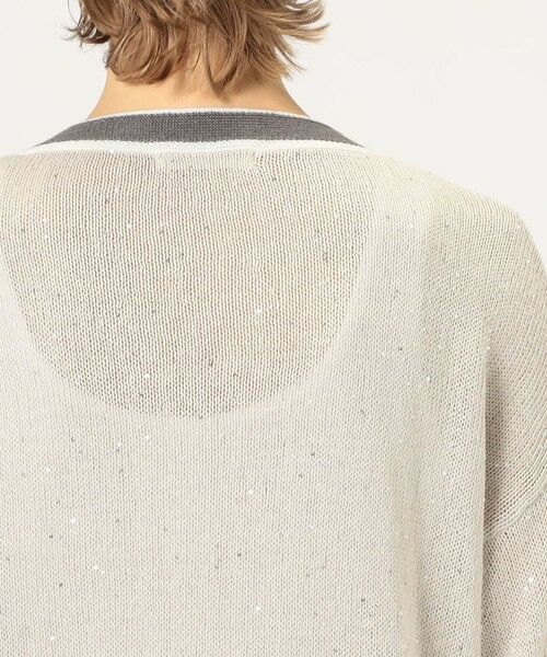 TOMORROWLAND / トゥモローランド カーディガン・ボレロ | リネンコットンスパンコール Vネックカーディガン | 詳細6
