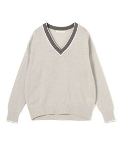 TOMORROWLAND / トゥモローランド ニット・セーター | リネンコットンスパンコール Vネックプルオーバー