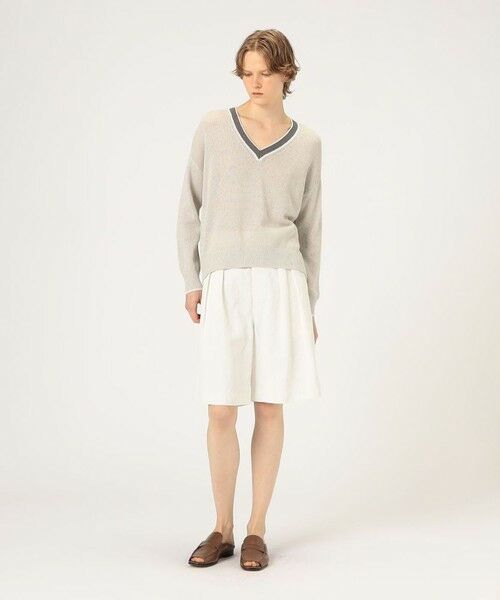 TOMORROWLAND / トゥモローランド ニット・セーター | リネンコットンスパンコール Vネックプルオーバー | 詳細1