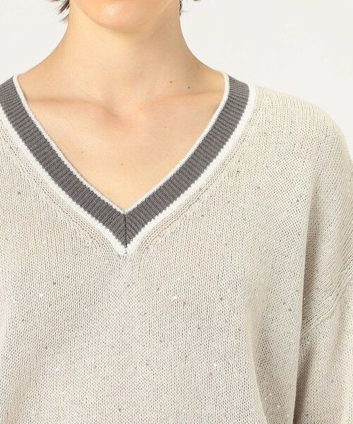 TOMORROWLAND / トゥモローランド ニット・セーター | リネンコットンスパンコール Vネックプルオーバー | 詳細5