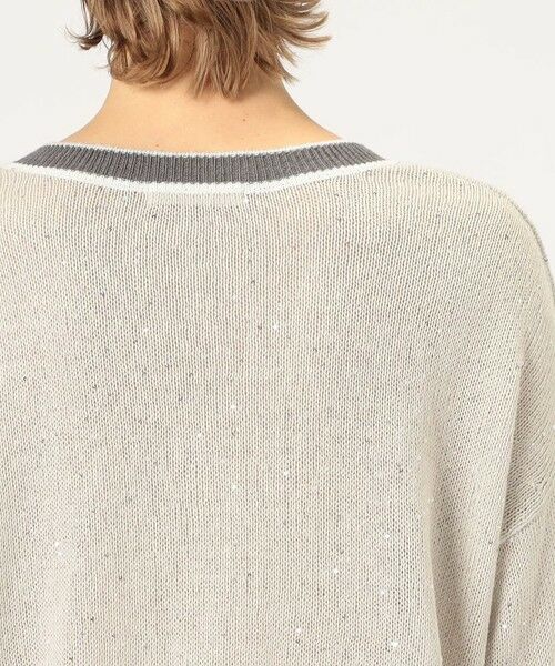 TOMORROWLAND / トゥモローランド ニット・セーター | リネンコットンスパンコール Vネックプルオーバー | 詳細6