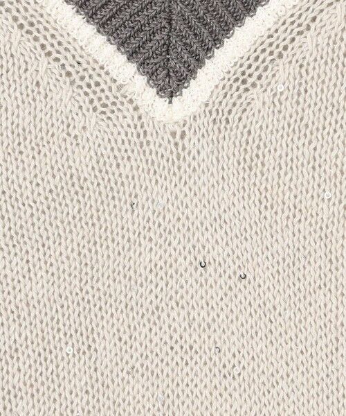 TOMORROWLAND / トゥモローランド ニット・セーター | リネンコットンスパンコール Vネックプルオーバー | 詳細9