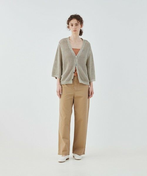 TOMORROWLAND / トゥモローランド カーディガン・ボレロ | オープンワークリネン Vネックカーディガン | 詳細1