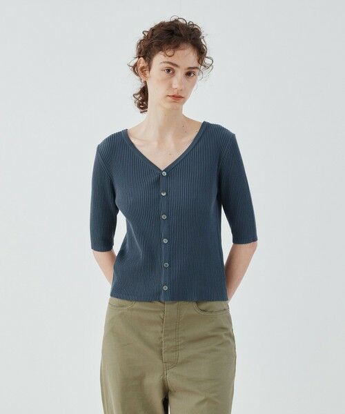 TOMORROWLAND / トゥモローランド カーディガン・ボレロ | ギザコットンリブ Vネックカーディガン | 詳細2