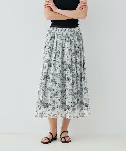 TOMORROWLAND / トゥモローランド ロング・マキシ丈スカート | LandScapeシルクストレッチ イージータックスカート | 詳細2