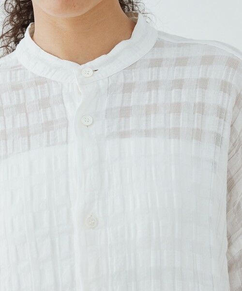 TOMORROWLAND / トゥモローランド ロング・マキシ丈ワンピース | シアーチェック ドロップショルダーシャツワンピース | 詳細4