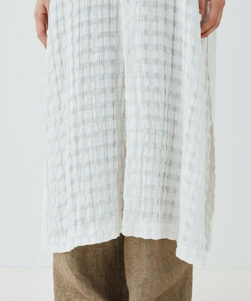 TOMORROWLAND / トゥモローランド ロング・マキシ丈ワンピース | シアーチェック ドロップショルダーシャツワンピース | 詳細6