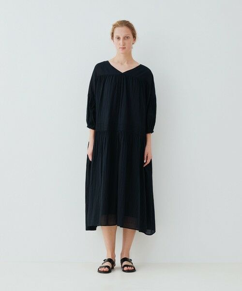 セール】 インドコットン ギャザーワンピース （ロング・マキシ丈